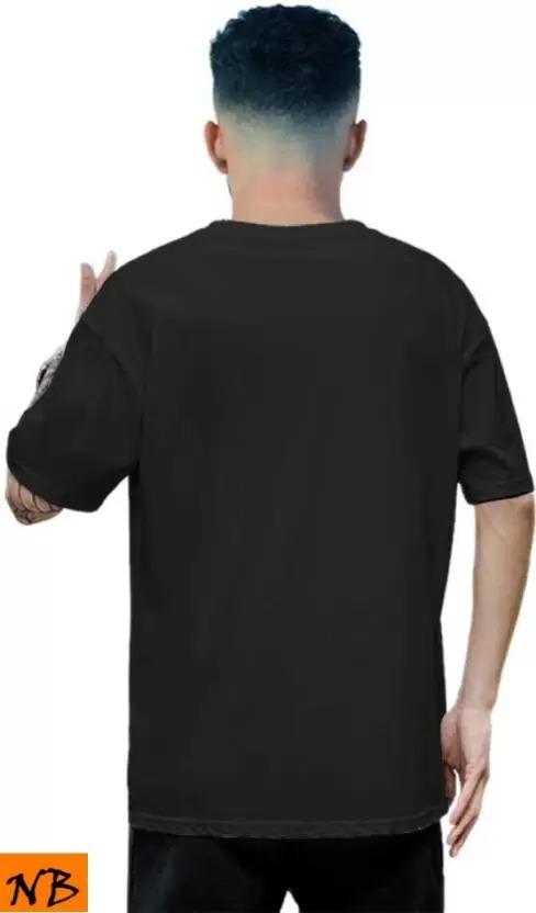 Men’s Black Oversized Urban Contrast Tee - Exclusive Bold Design